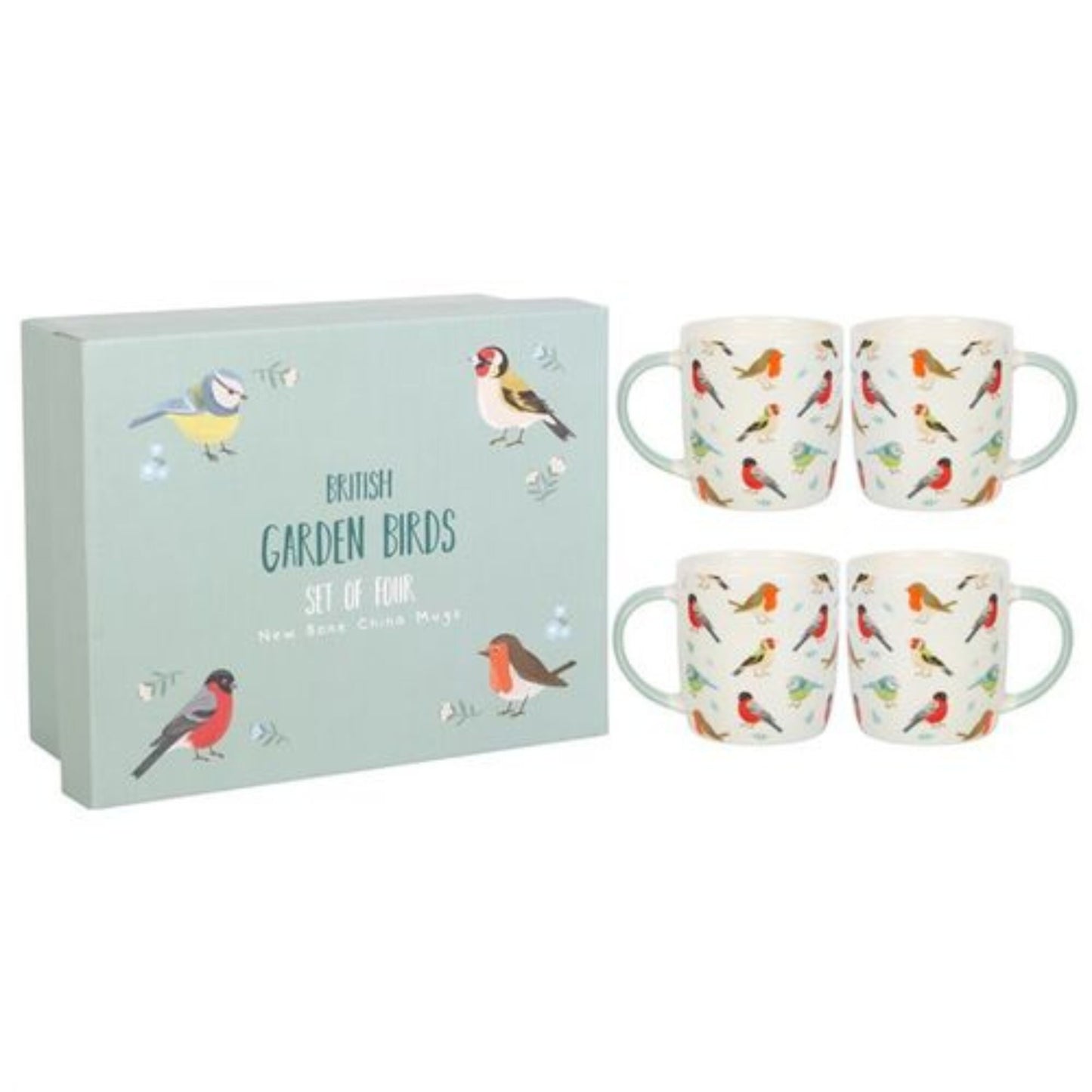 British Garden Birds Set Of Four Mugs