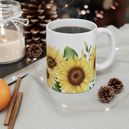 Sunflower Design Ceramic Mug