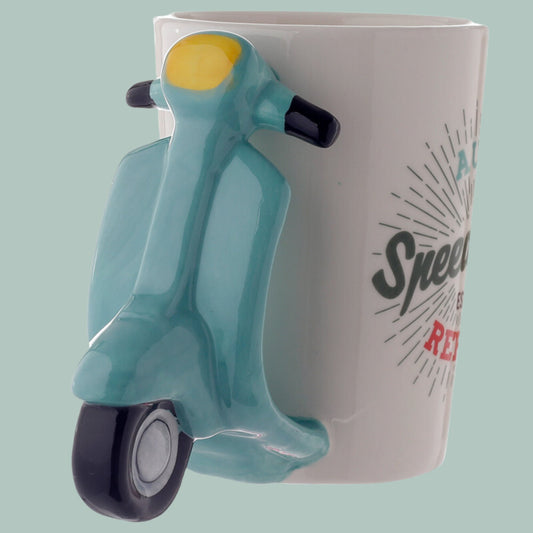 Novelty Scooter Mug with Scooter Handle