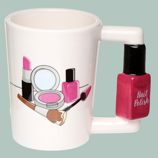 Novelty Make Up Mug with Nail Varnish Handle
