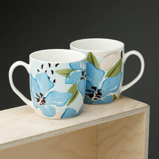 Rhododendron Porcelain Mugs Set Of Two