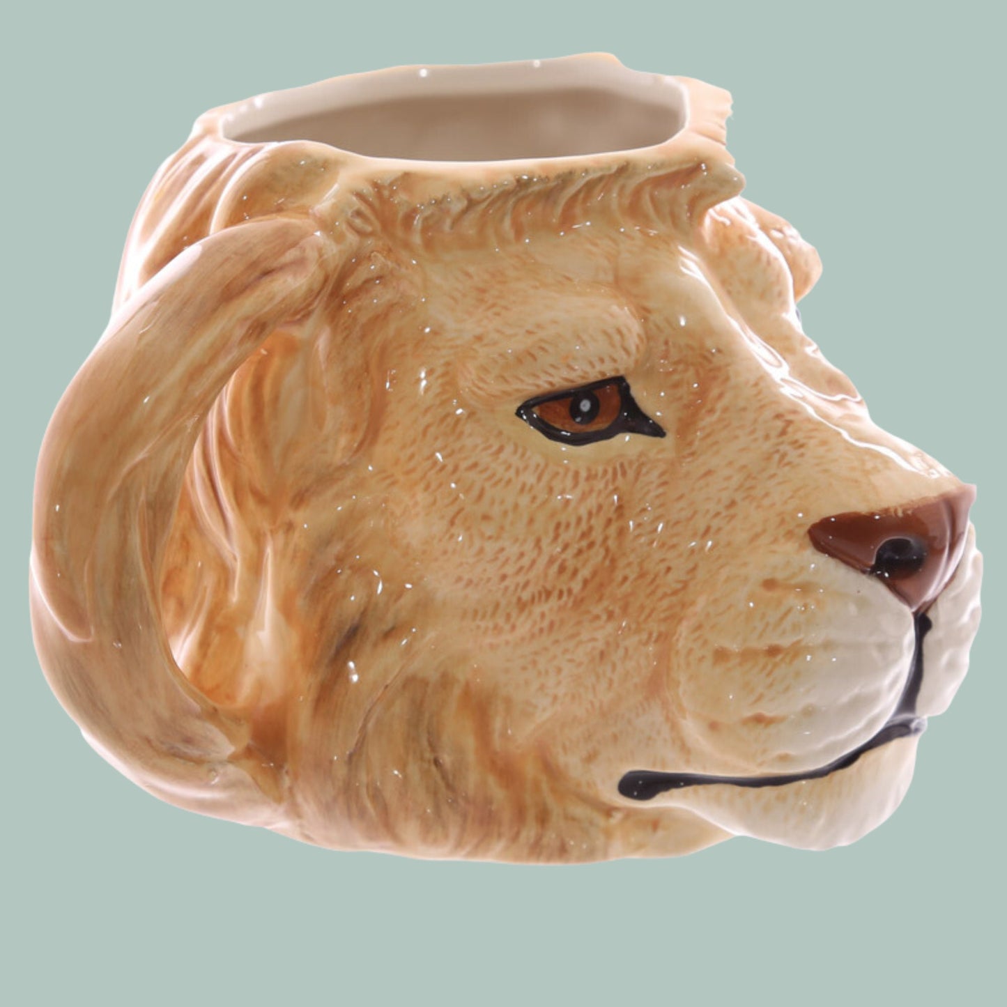 Lion Head Shaped Mug Ceramic Lion Shaped Mug Animal Mug Wildlife Lover Gift Mug Wildlife Present Fun Lion Coffee Cup Beautiful Lion Fun Gift