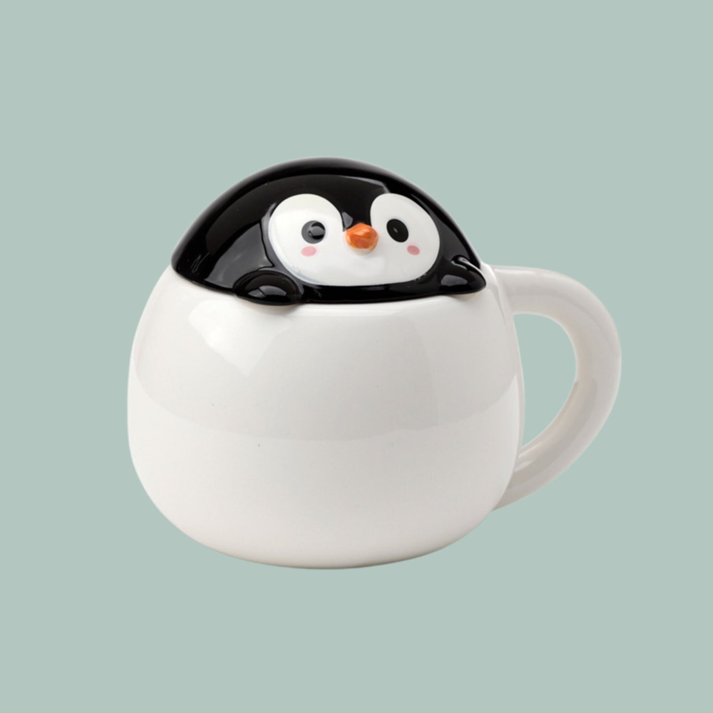 Cute Novelty Penguin Lidded Mug