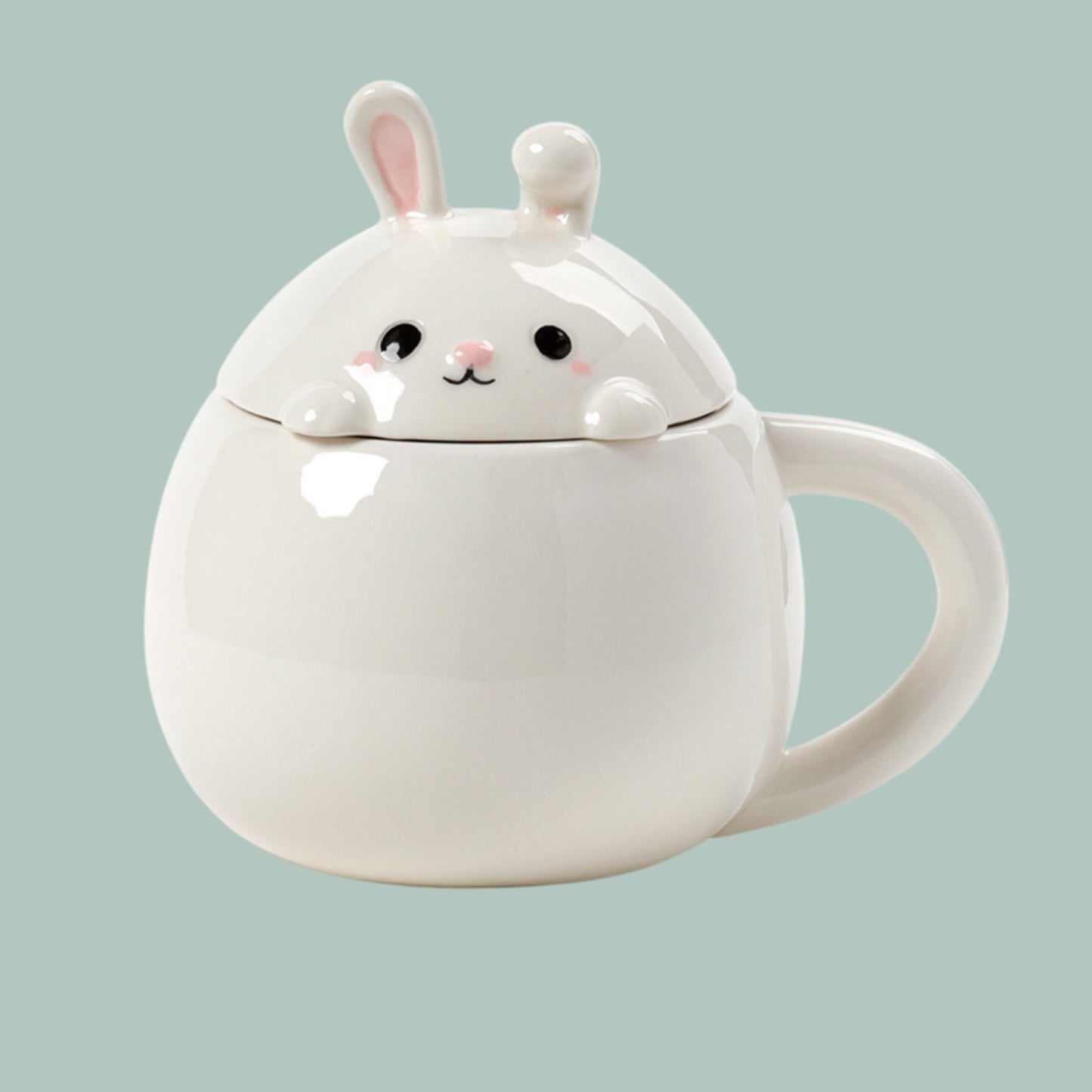 Cute Novelty Rabbit Lidded Mug