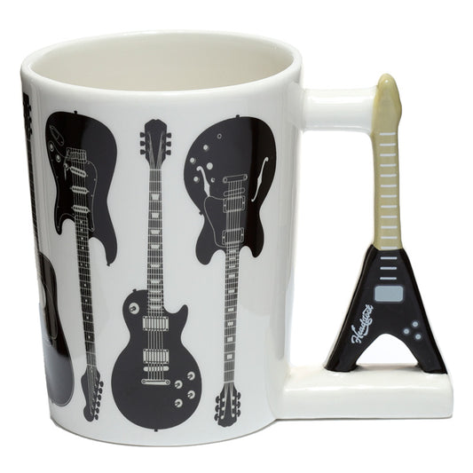 Novelty Flying V Guitar Shaped Handle Ceramic Mug