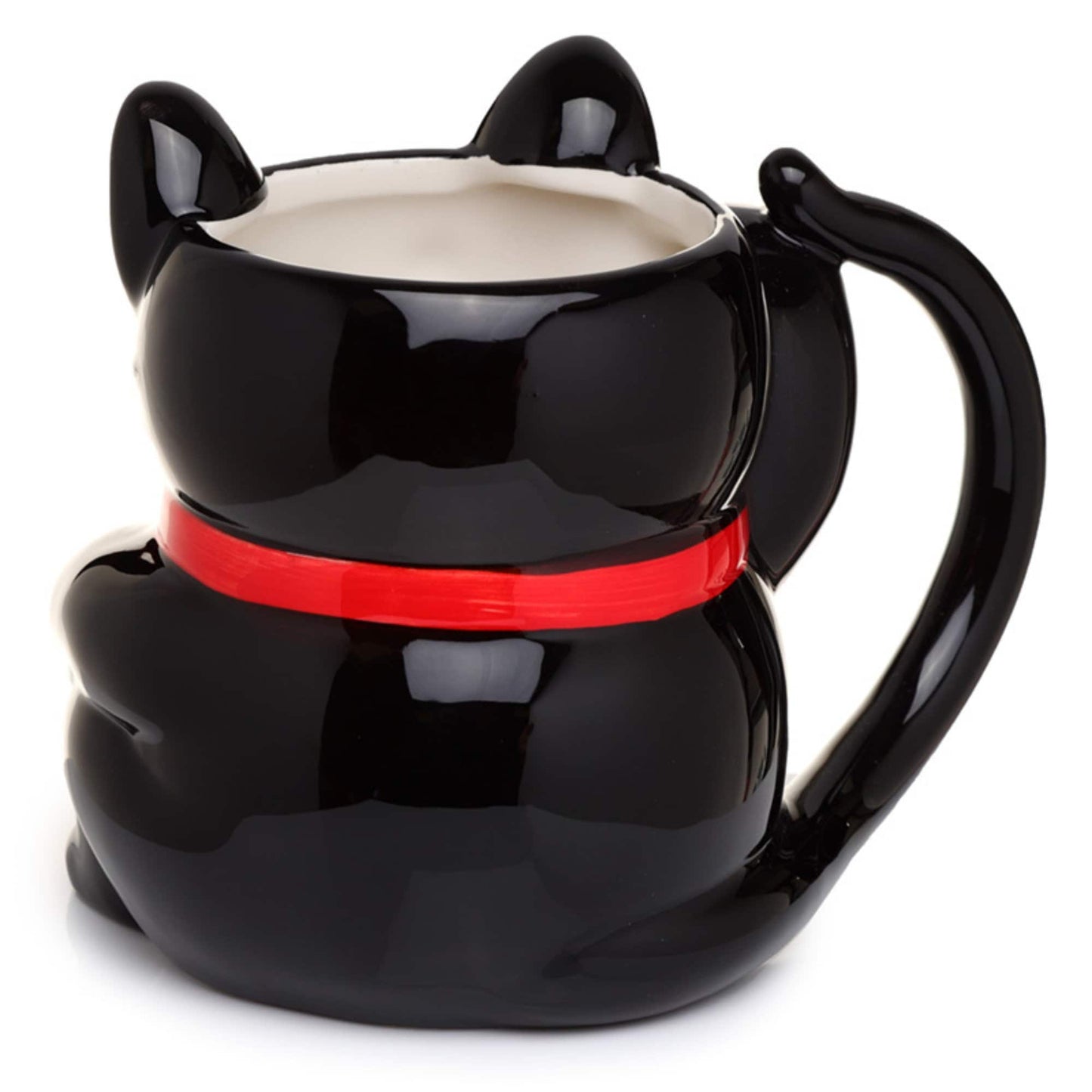 Black Lucky Cat Shaped Coffee Mug