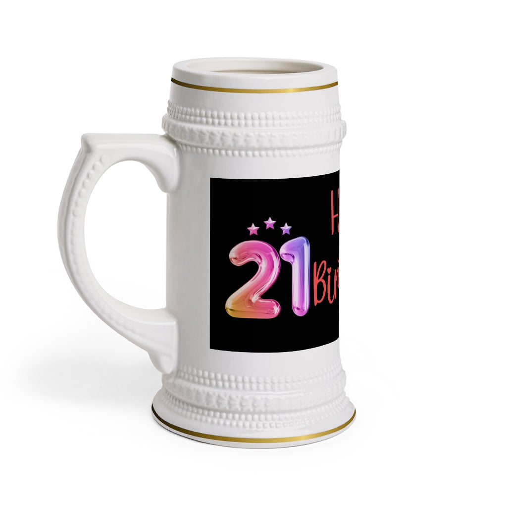 Black 21st Birthday Beer Stein Mug