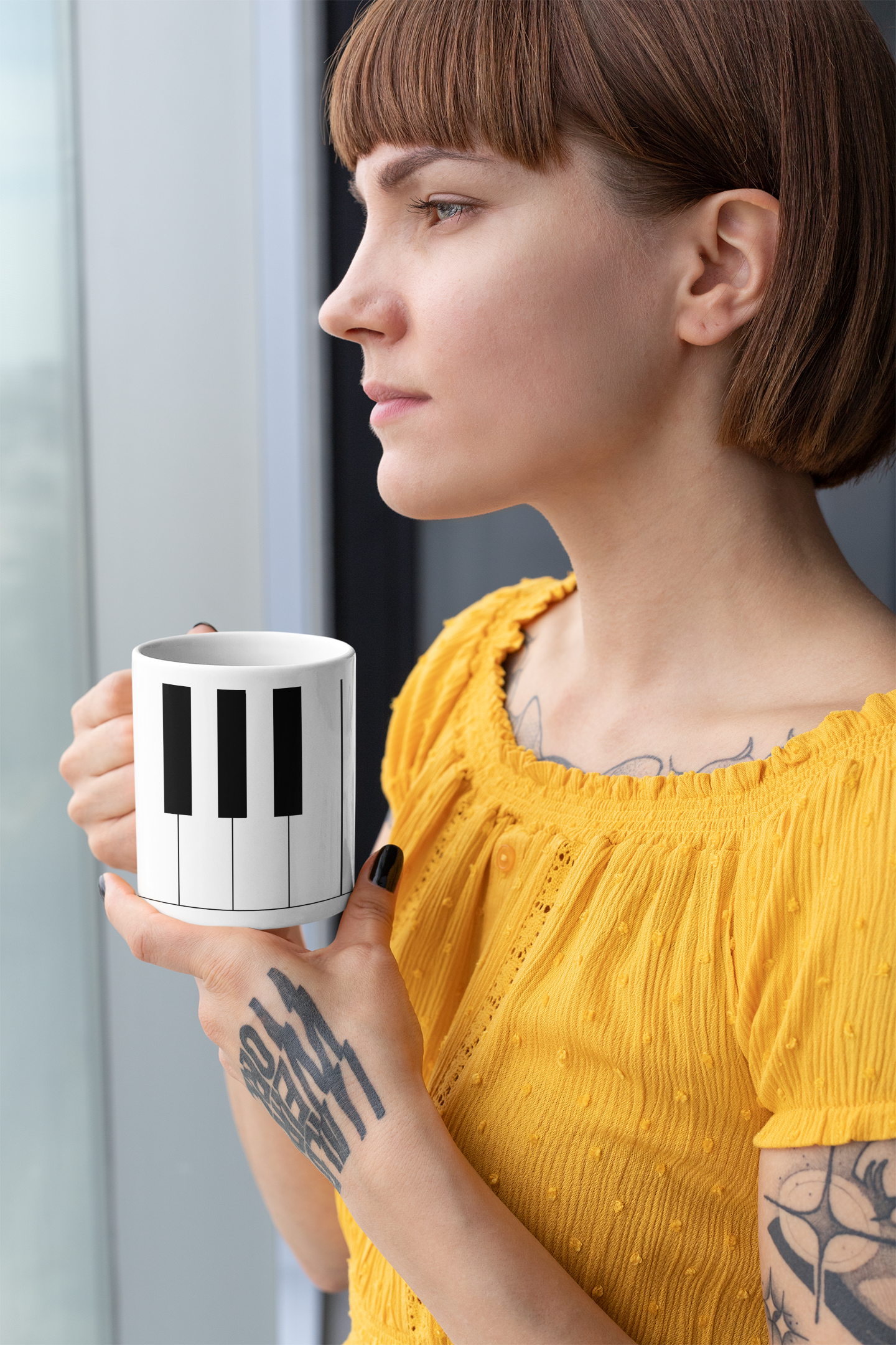 Minimalist Piano Keyboard 11oz Ceramic Mug