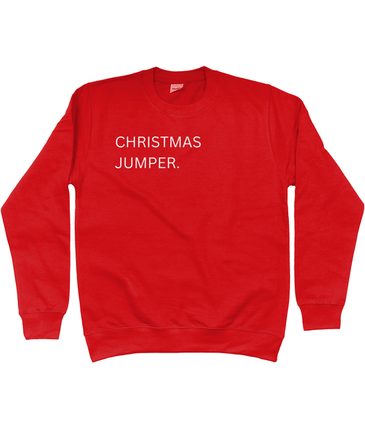 Unisex Minimalist Christmas Jumper | Soft Comfortable Warm Xmas Sweatshirt | Joke Humorous Sweater For Festive Period | Holiday Season Top