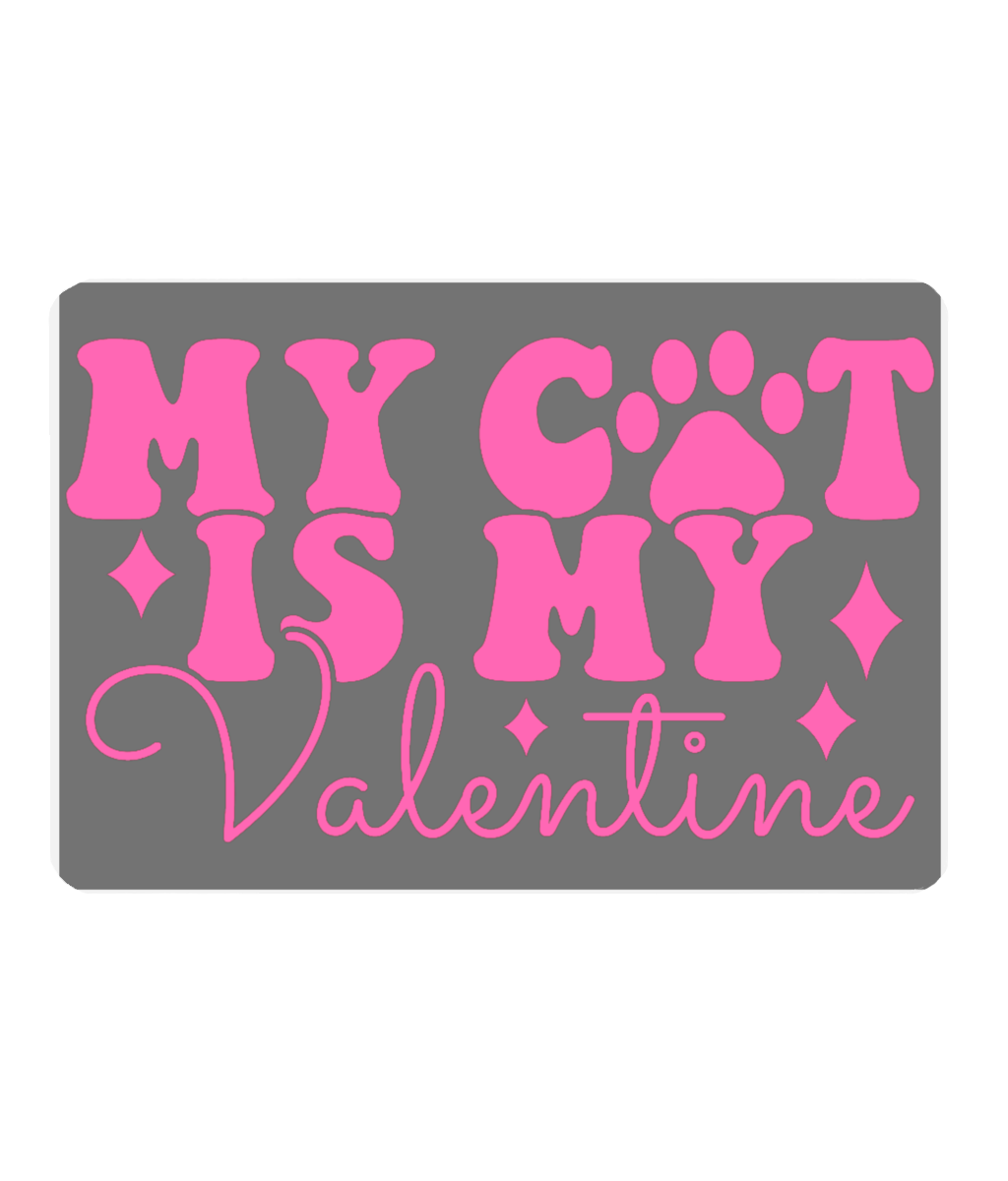 My Cat Is My Valentine Pet Food Mat | Beautiful Design Mat For Putting Cat Food On | Easy To Wipe Clean Kitten Or Cat Place Mat | Pet Mat