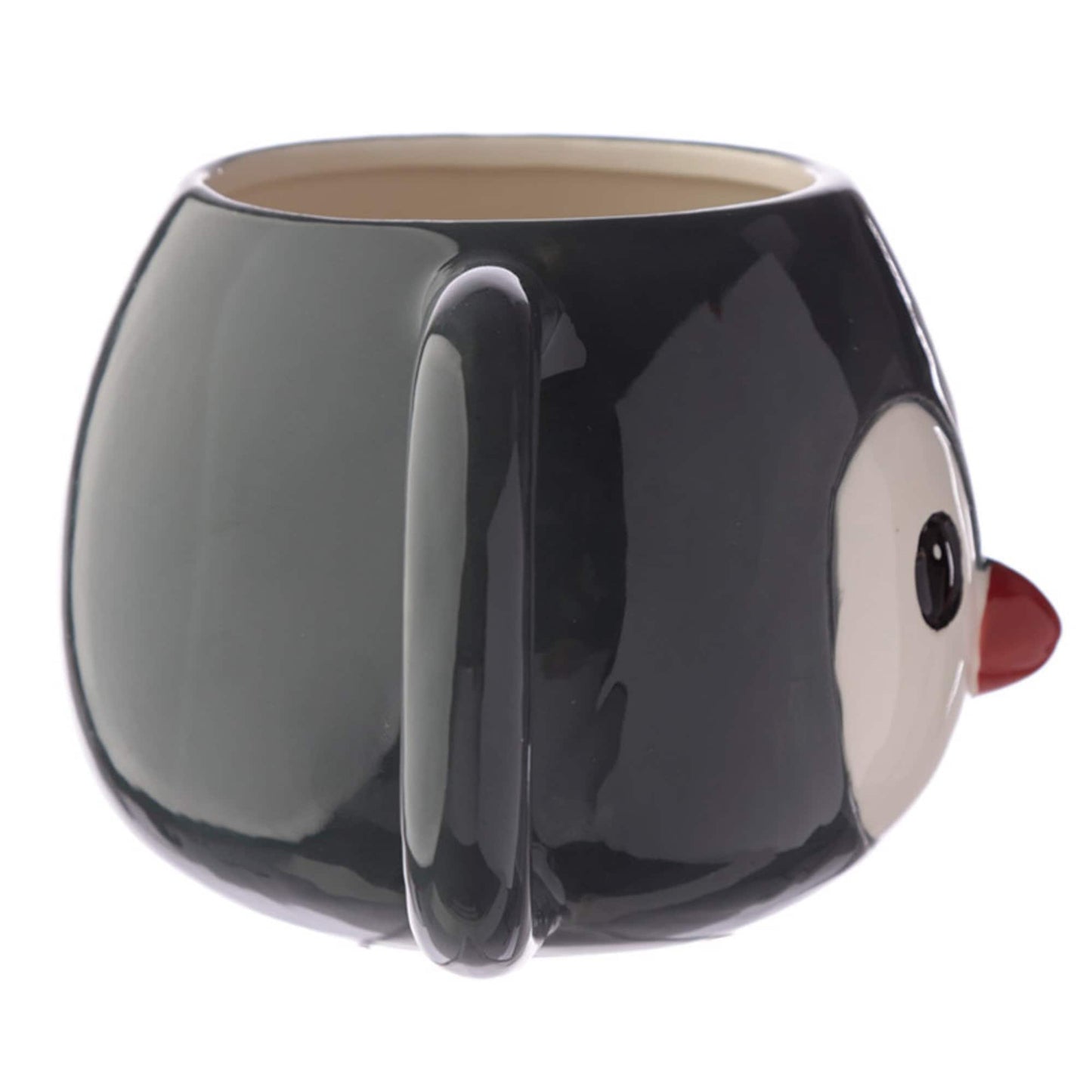 Novelty Penguin Face Round Ceramic Mug
