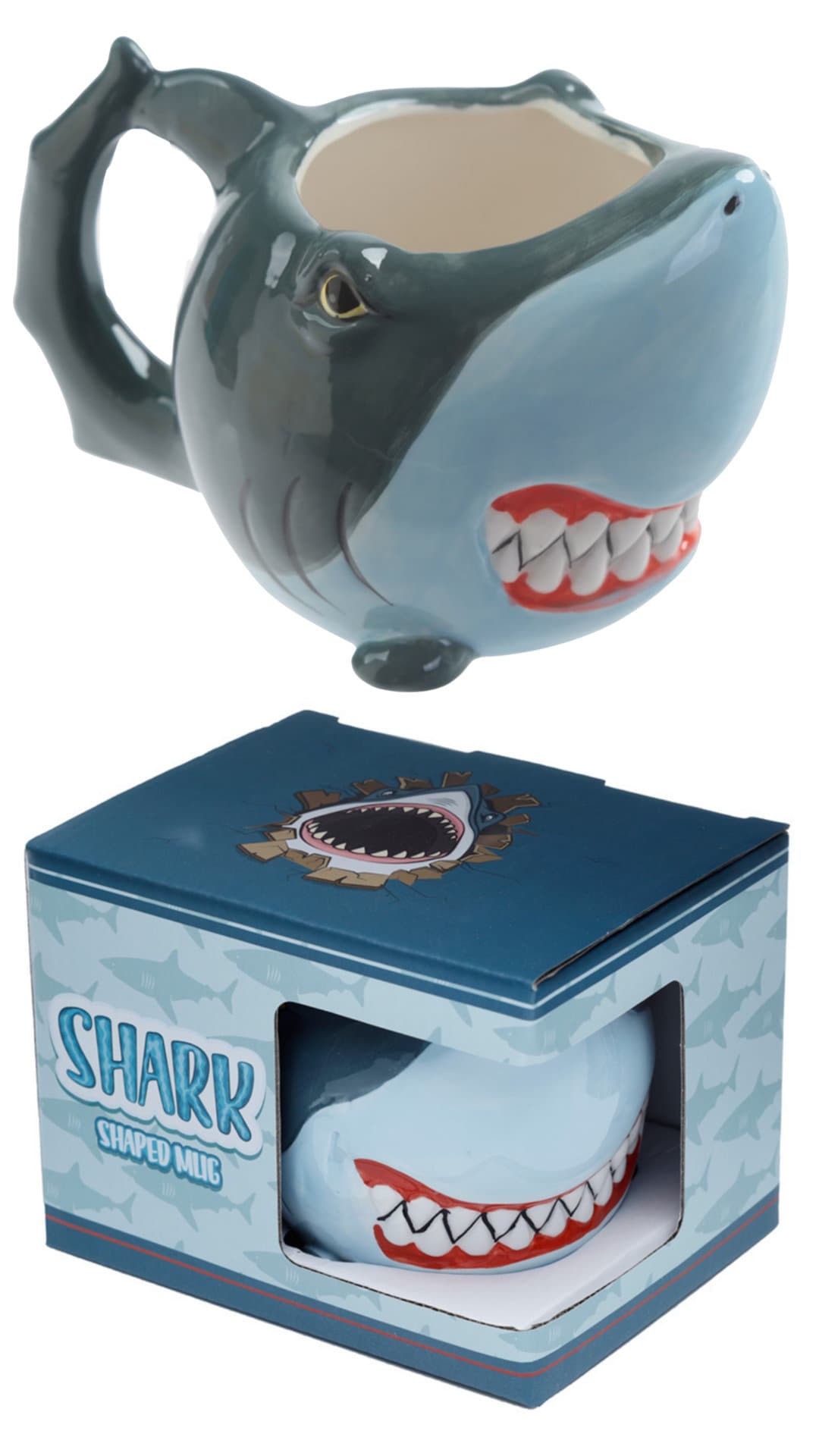Shark Shaped Mug, Ceramic Shark Shaped Mug, Animal Mug, Sea Life Lover Gift Mug, Sealife Present, Fun Shark Gift