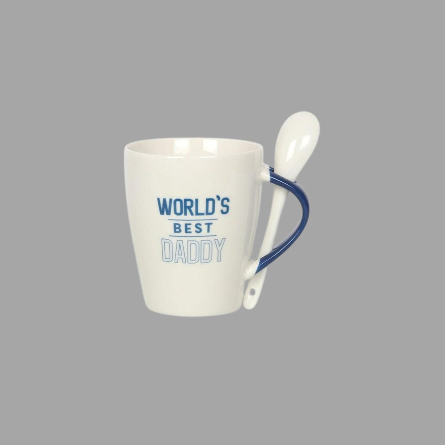 World's Best Daddy Mug with Spoon, Fathers Day Gift, Present For Dad, Ideal Birthday Gift For New Dad, First Time Dad Present