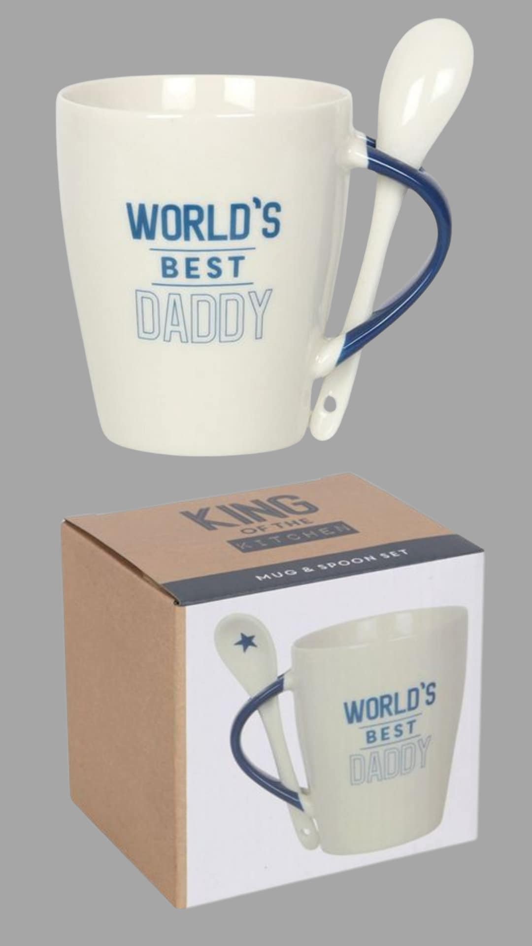 World's Best Daddy Mug with Spoon, Fathers Day Gift, Present For Dad, Ideal Birthday Gift For New Dad, First Time Dad Present