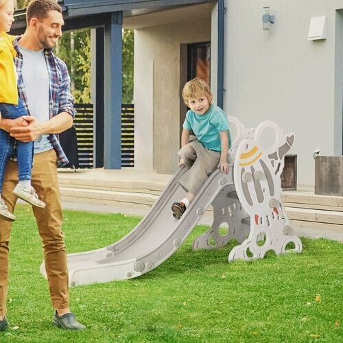Baby Play Slide Freestanding Slide for Kids 1.5-3 Years Space Theme - Grey