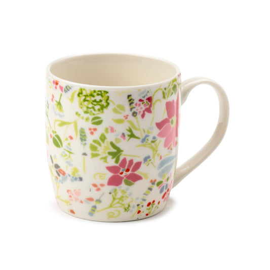Porcelain Mug Pink Botanicals Design Beautiful Coffee Mug Floral Design Gift For Flower Lover Horticulturist Present Cute Gift For A Florist