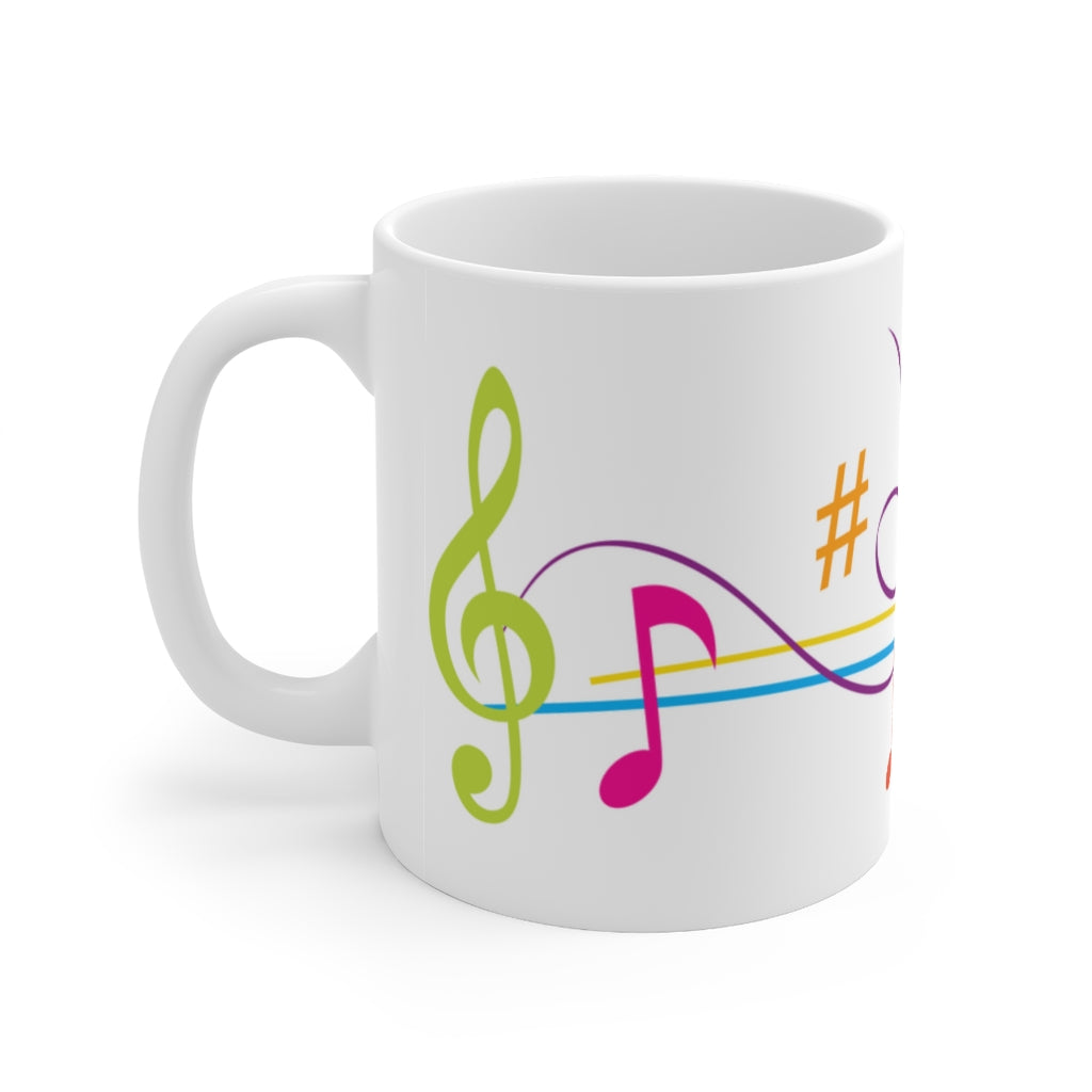 White Musical Notes Ceramic Mug