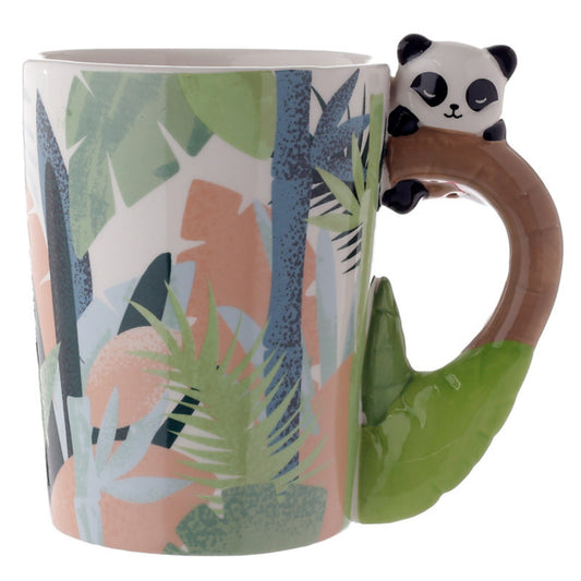 Panda Shaped Handle Mug with Cute Climbing Panda Handle Nature Lover Gift Cute Present For Panda Lover
