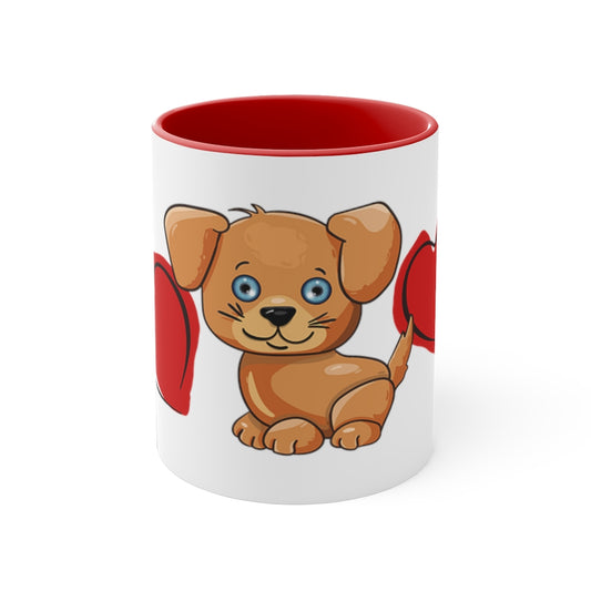 Cute Dog Mug with hearts