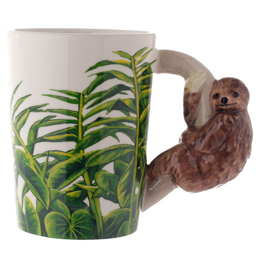 Sloth Shaped Handle Mug with Sloth Handle Nature Lover Gift Sloth Lover Present for Nature lover Wildlife Safari Memorabilia