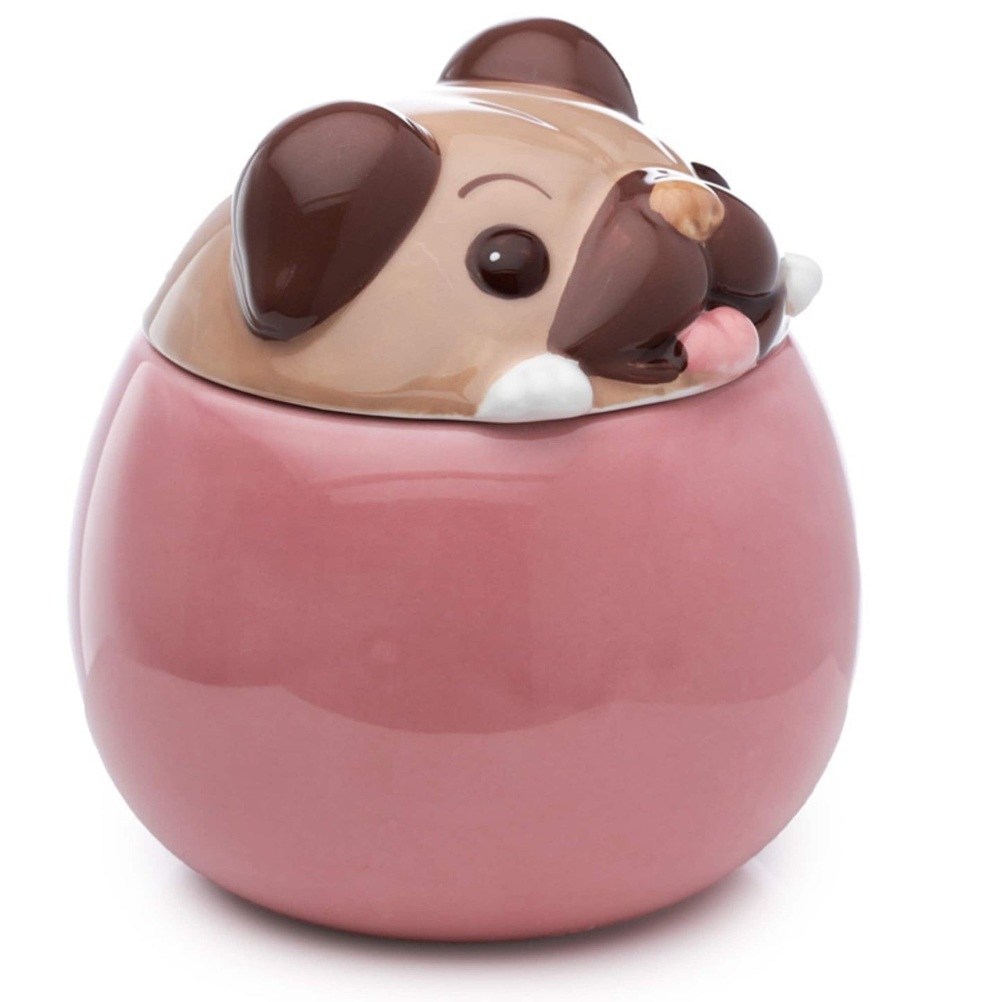 Pug Lidded Mug, Cute Novelty Ceramic Dog Mug, Animal Mug, Dog Lover Gift Mug, Pug Present, Fun Peeping Pug Lidded Mug