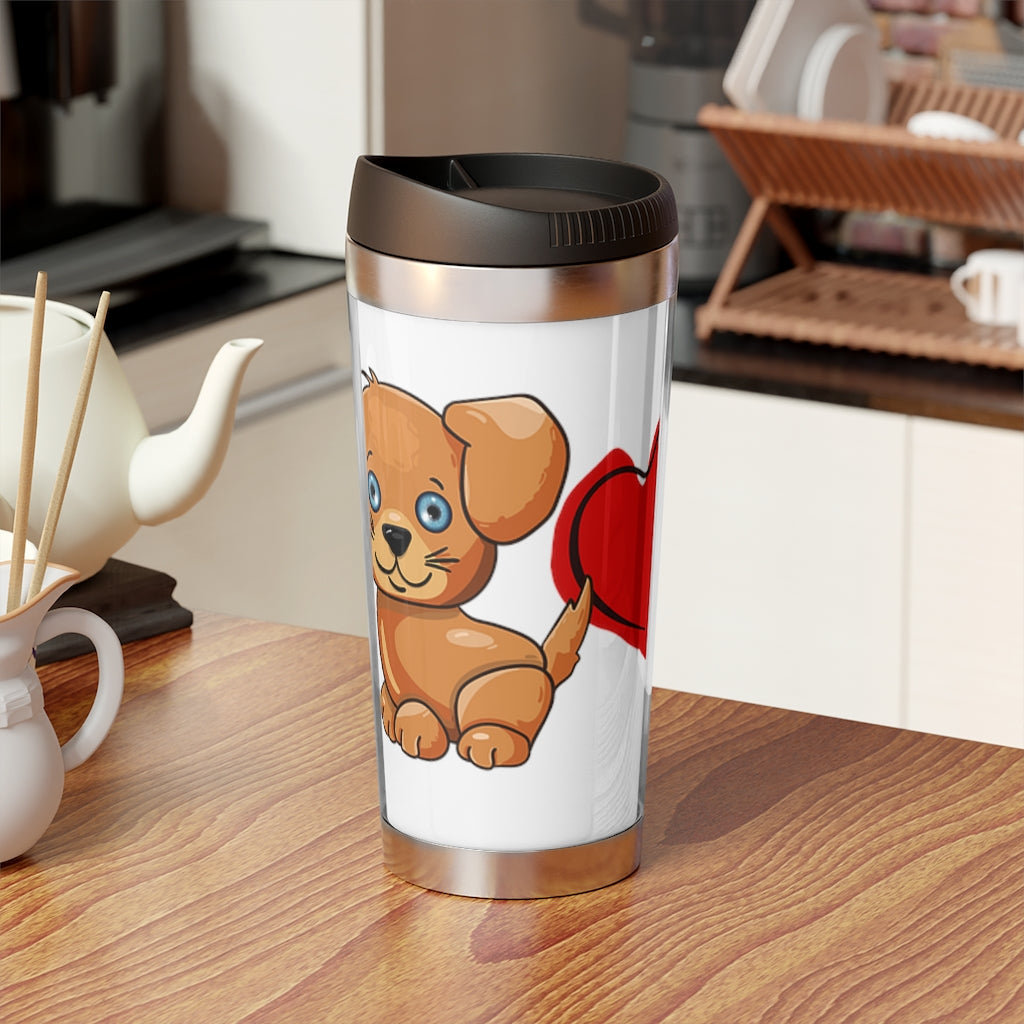 Cute Dog Stainless Steel Travel Mug with Insert