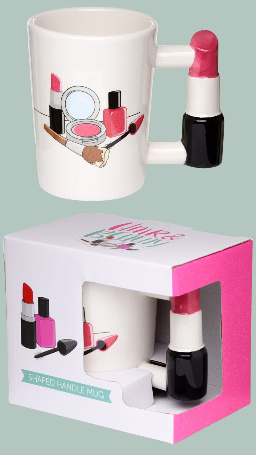 Novelty Make Up Mug with Lipstick Handle