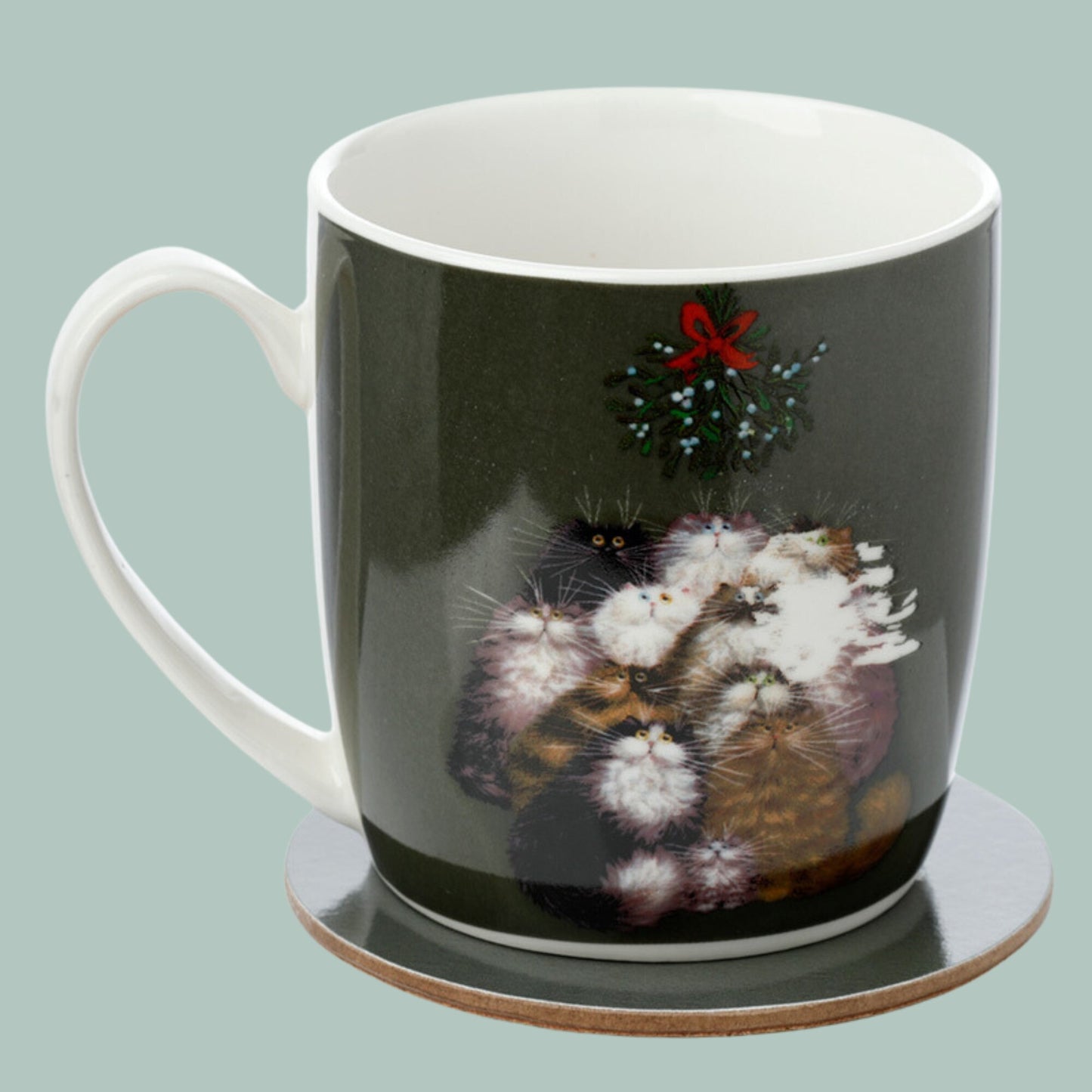 Cat Mug For Cat Lover 12 Cats Of Christmas With Coaster Kim Haskins Designed Mug And Coaster Set Gift Set Cat Owner Present Christmas Gift