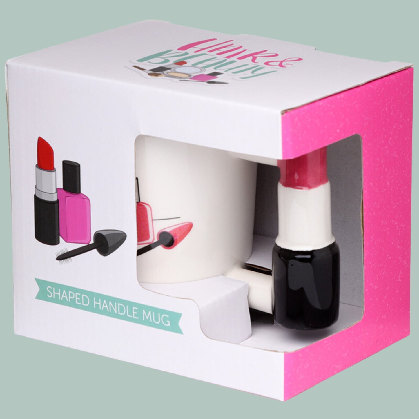 Make Up Mug with Lipstick Handle Make Up Lover Gift Present For Make-Up Artist Ideal Christmas Gift Birthday Gift Cute Makeup Memorabilia