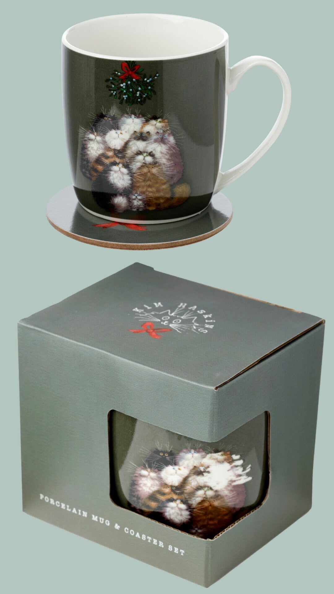 Cat Mug For Cat Lover 12 Cats Of Christmas With Coaster Kim Haskins Designed Mug And Coaster Set Gift Set Cat Owner Present Christmas Gift