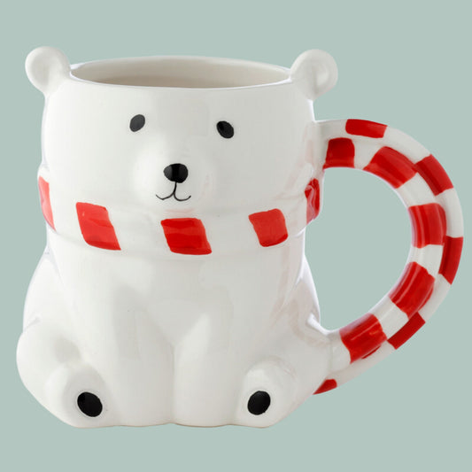Polar Bear Shaped Mug Ceramic Polar Bear Design Mug Animal Mug Wildlife Gift Mug Bear Lover Present Fun Polar Bear Coffee Cup Animal Lover