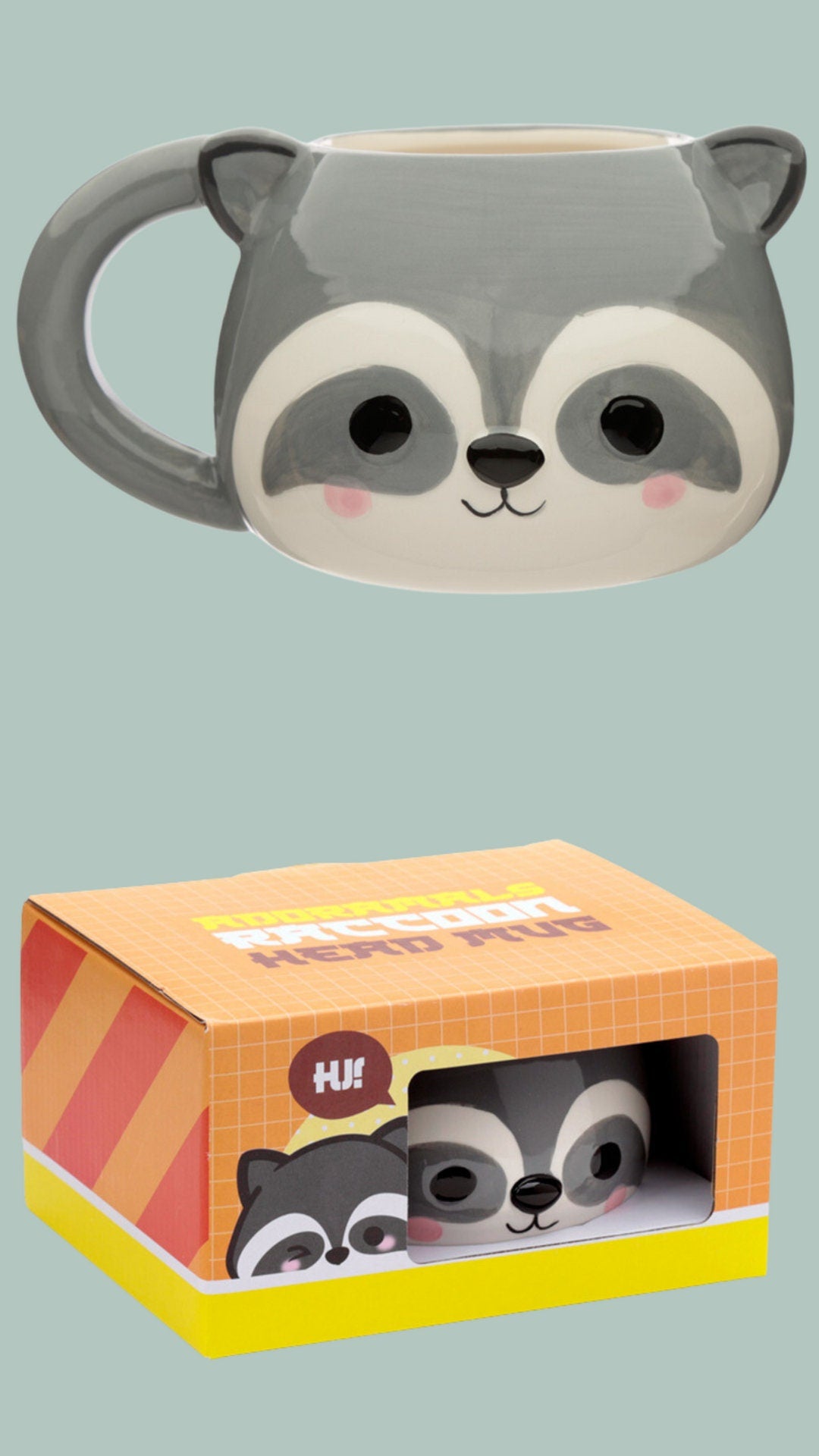 Cute Novelty Raccoon Shaped Ceramic Mug