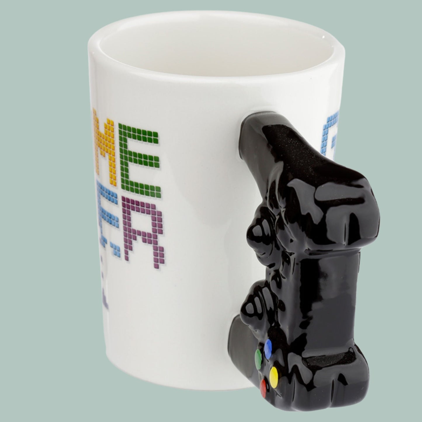 Ceramic Gamer Mug with Joypad Handle Gaming Lover Gift Present For Gamer Cute Mug Ideal Christmas Gift Birthday Gift Video Game Memorabilia