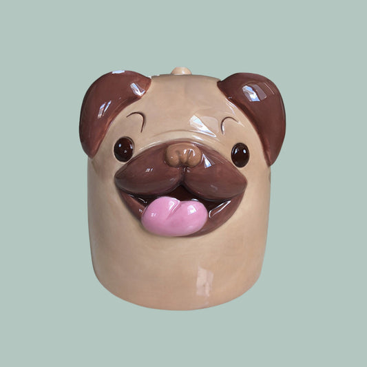 Pug Upside Down Mug Novelty Ceramic Mug Pug Lover Gift Dog Lover Present Drinkware Collectable Cute Dog Upside Down Mug Pug Mum Pug Dad Gift