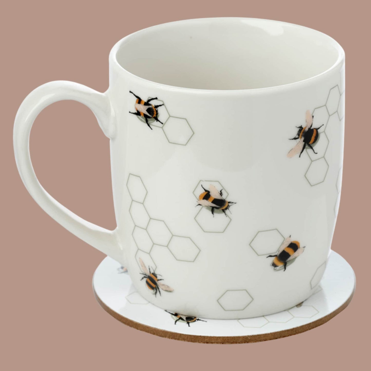 Honey Bee Porcelain Mug And Coaster Set Honey Bee Mug With Coaster Bee Lover Cup And Coaster Set Gift Set Fun Christmas Gift Bee Lover Gift