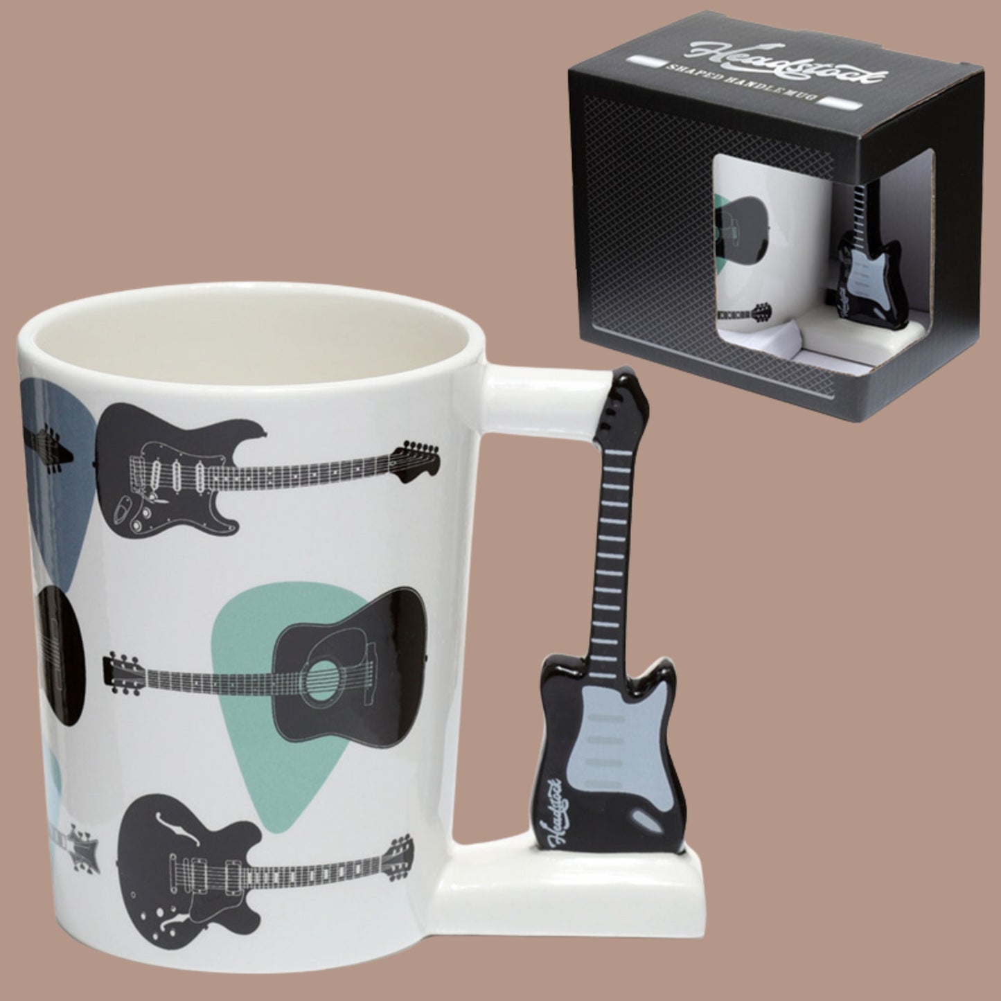 Electric Guitar Handle Mug with Guitar Handle Music Lover Gift Present For Guitarist Fun Mug Ideal Christmas Gift Birthday Gift Rock Guitar