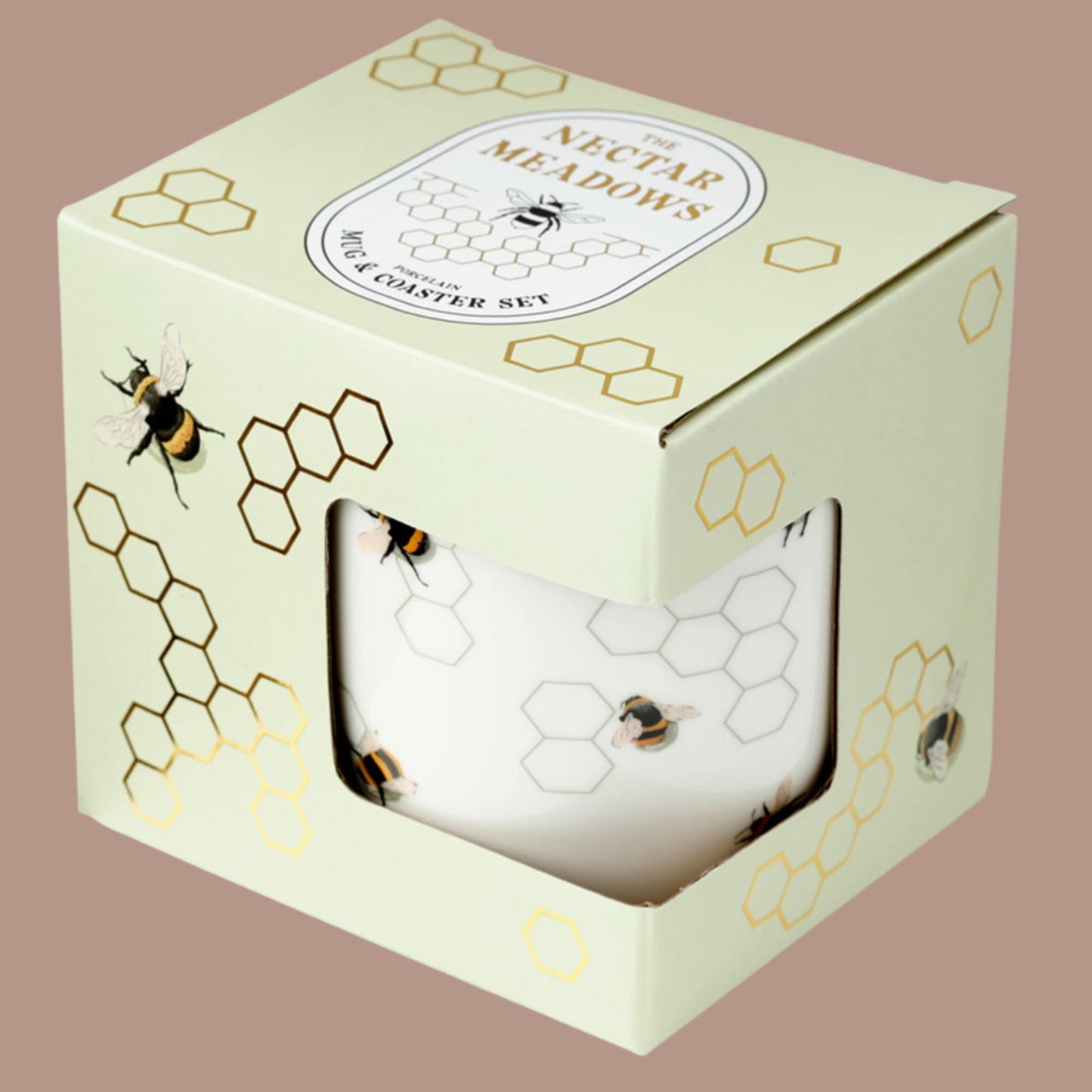 Honey Bee Porcelain Mug And Coaster Set Honey Bee Mug With Coaster Bee Lover Cup And Coaster Set Gift Set Fun Christmas Gift Bee Lover Gift
